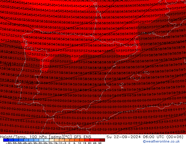 Hoogte/Temp. 100 hPa GFS ENS zo 22.09.2024 06 UTC