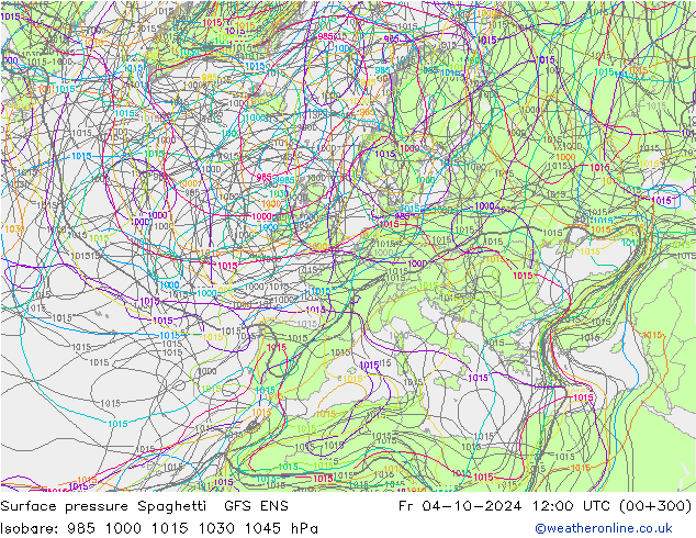 Yer basıncı Spaghetti GFS ENS Cu 04.10.2024 12 UTC