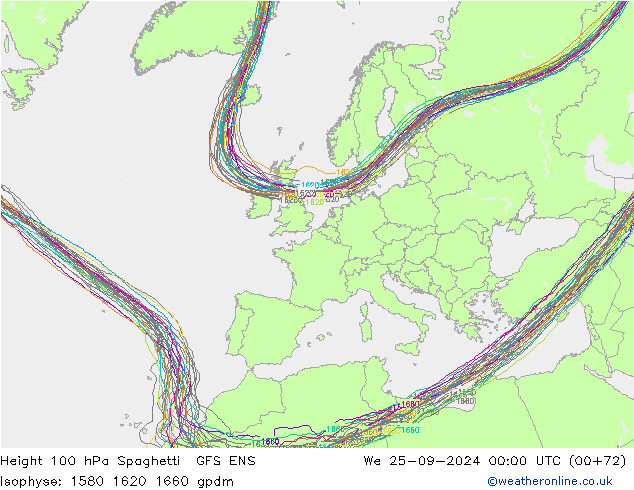 Height 100 hPa Spaghetti GFS ENS St 25.09.2024 00 UTC