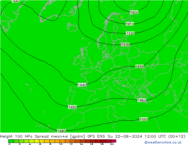 Height 100 hPa Spread GFS ENS So 22.09.2024 12 UTC