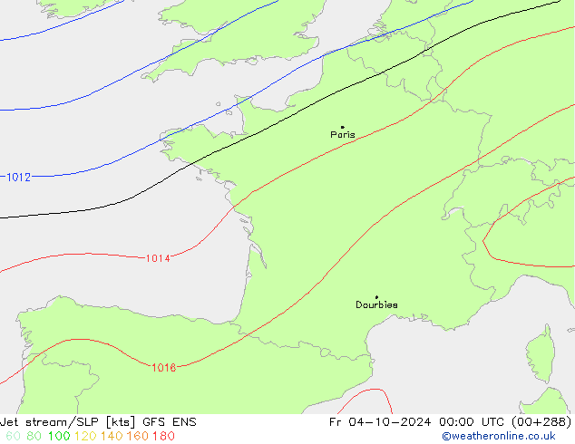 Jet stream GFS ENS Sex 04.10.2024 00 UTC