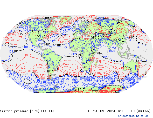 Surface pressure GFS ENS Tu 24.09.2024 18 UTC