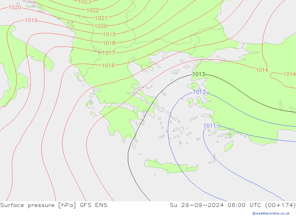 Yer basıncı GFS ENS Paz 29.09.2024 06 UTC