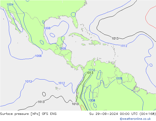 Surface pressure GFS ENS Su 29.09.2024 00 UTC