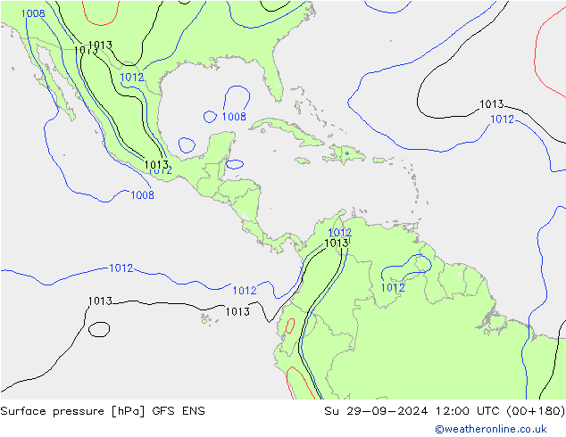 Surface pressure GFS ENS Su 29.09.2024 12 UTC