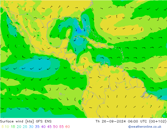 Surface wind GFS ENS Th 26.09.2024 06 UTC