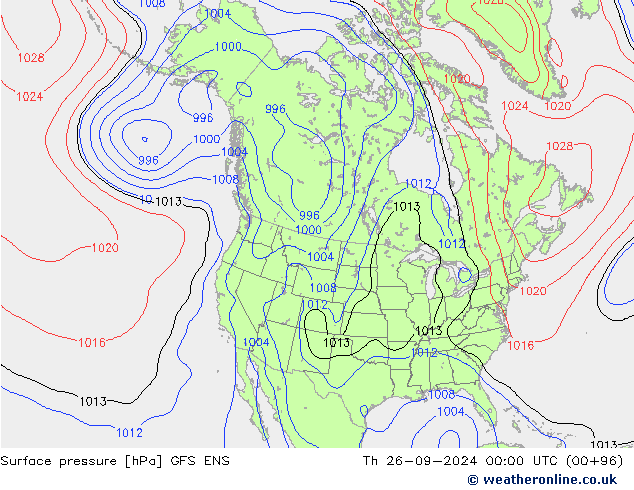 Surface pressure GFS ENS Th 26.09.2024 00 UTC