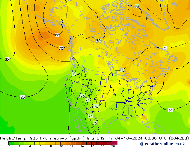 Height/Temp. 925 hPa GFS ENS Fr 04.10.2024 00 UTC