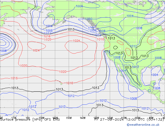 приземное давление GFS ENS пт 27.09.2024 12 UTC