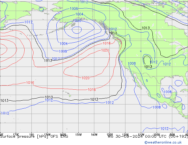 Pressione al suolo GFS ENS lun 30.09.2024 00 UTC