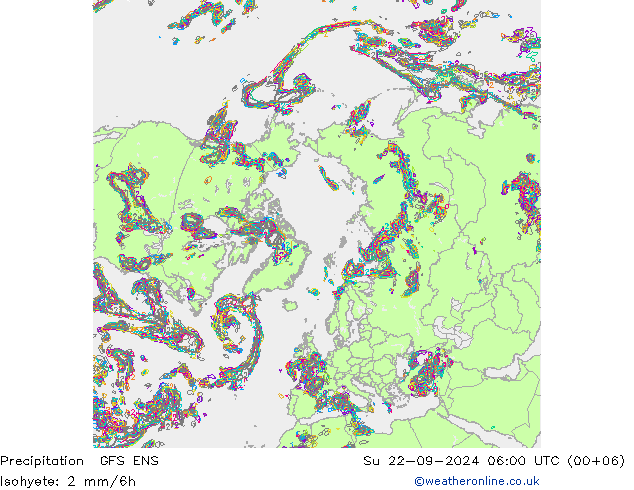 Precipitazione GFS ENS dom 22.09.2024 06 UTC