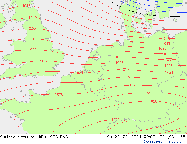 Bodendruck GFS ENS So 29.09.2024 00 UTC