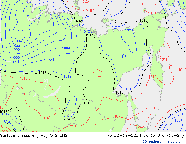 Luchtdruk (Grond) GFS ENS ma 23.09.2024 00 UTC