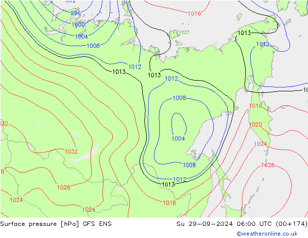 Bodendruck GFS ENS So 29.09.2024 06 UTC