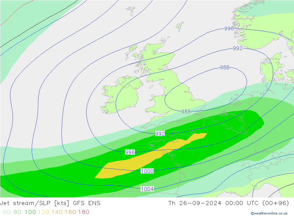 Jet stream GFS ENS Qui 26.09.2024 00 UTC