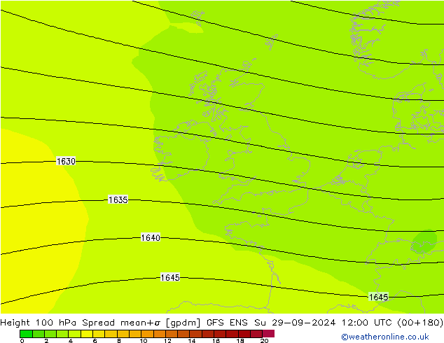 Height 100 hPa Spread GFS ENS So 29.09.2024 12 UTC