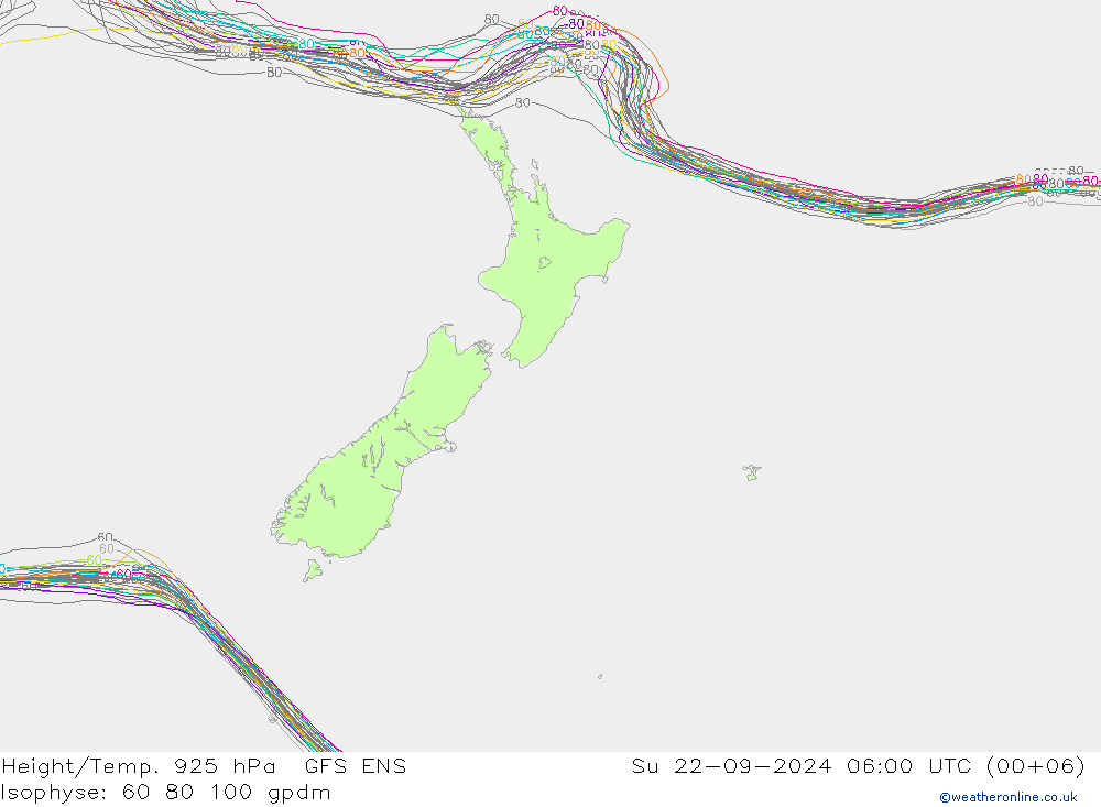 Height/Temp. 925 hPa GFS ENS So 22.09.2024 06 UTC