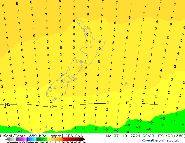 Height/Temp. 850 hPa GFS ENS Mo 07.10.2024 00 UTC