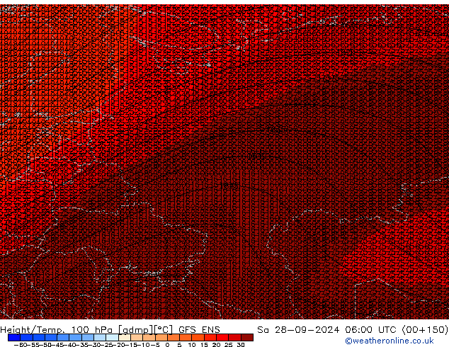 Hoogte/Temp. 100 hPa GFS ENS za 28.09.2024 06 UTC