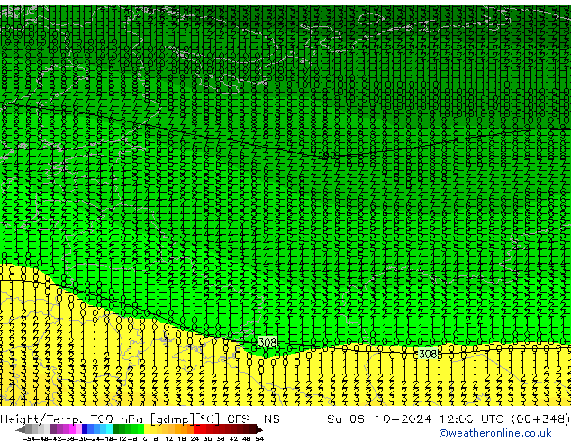 Yükseklik/Sıc. 700 hPa GFS ENS Paz 06.10.2024 12 UTC