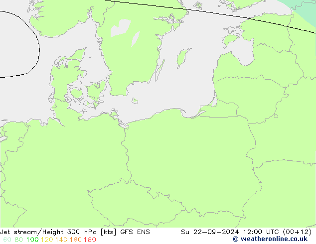 Corrente a getto GFS ENS dom 22.09.2024 12 UTC