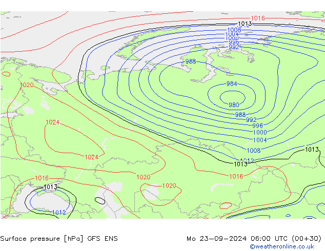 Bodendruck GFS ENS Mo 23.09.2024 06 UTC