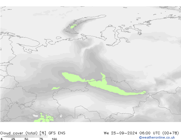 облака (сумма) GFS ENS ср 25.09.2024 06 UTC