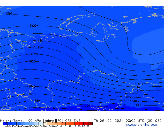 Height/Temp. 100 гПа GFS ENS чт 26.09.2024 00 UTC