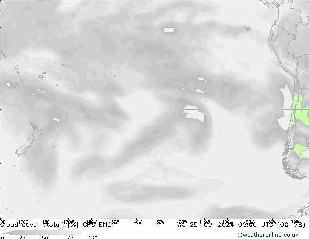 Nubi (totali) GFS ENS mer 25.09.2024 06 UTC