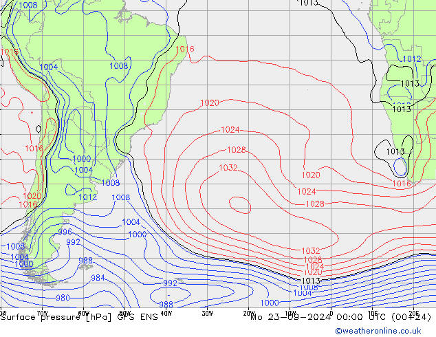 Bodendruck GFS ENS Mo 23.09.2024 00 UTC