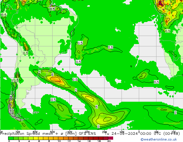 Precipitación Spread GFS ENS mar 24.09.2024 00 UTC