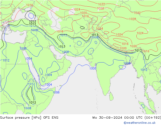 Luchtdruk (Grond) GFS ENS ma 30.09.2024 00 UTC