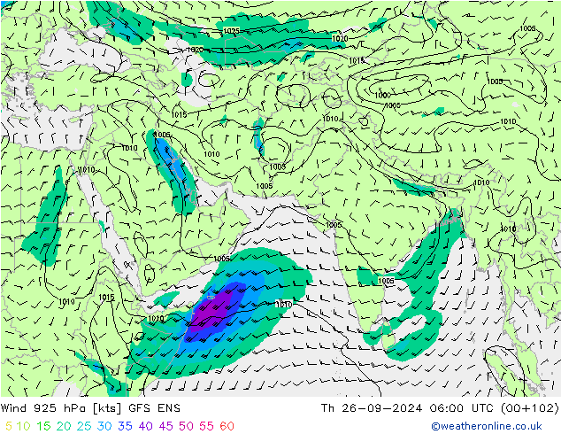 Wind 925 hPa GFS ENS do 26.09.2024 06 UTC