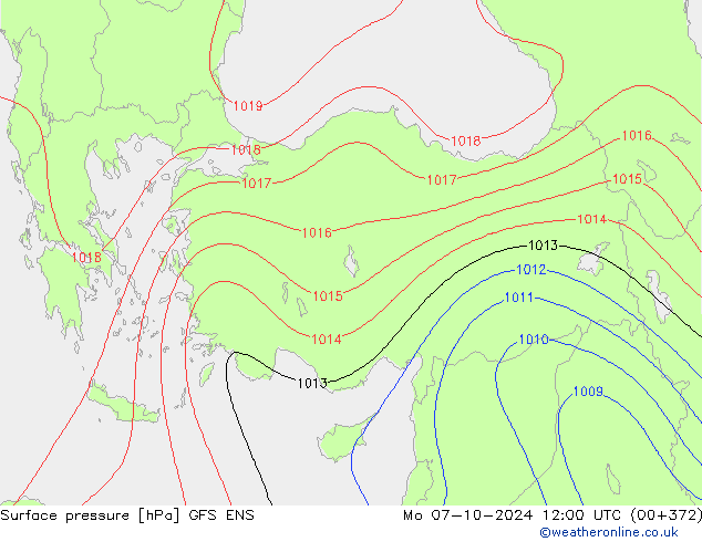 приземное давление GFS ENS пн 07.10.2024 12 UTC