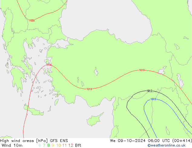 Windvelden GFS ENS wo 09.10.2024 06 UTC