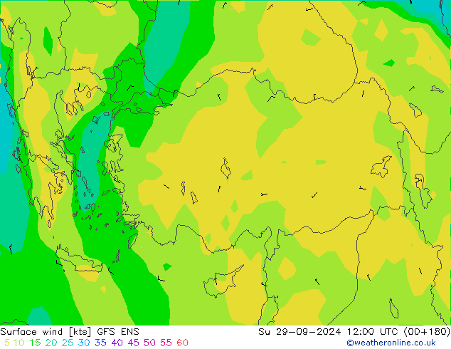 ветер 10 m GFS ENS Вс 29.09.2024 12 UTC