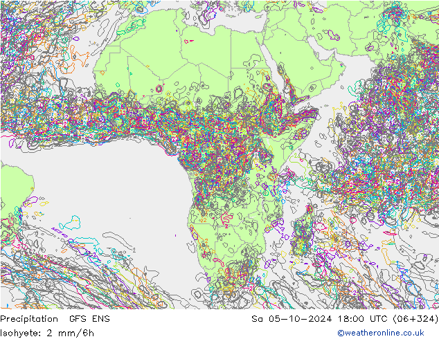 Niederschlag GFS ENS Sa 05.10.2024 18 UTC