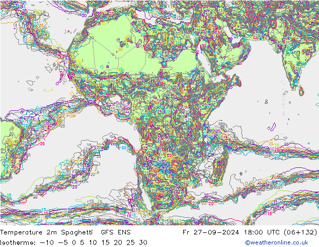 карта температуры Spaghetti GFS ENS пт 27.09.2024 18 UTC