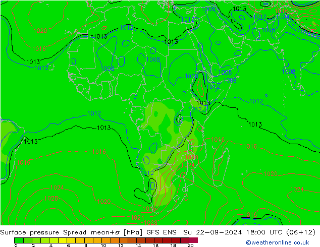 Bodendruck Spread GFS ENS So 22.09.2024 18 UTC