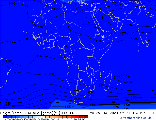 Height/Temp. 100 hPa GFS ENS Qua 25.09.2024 06 UTC