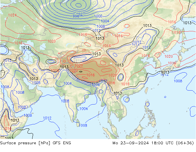 Luchtdruk (Grond) GFS ENS ma 23.09.2024 18 UTC