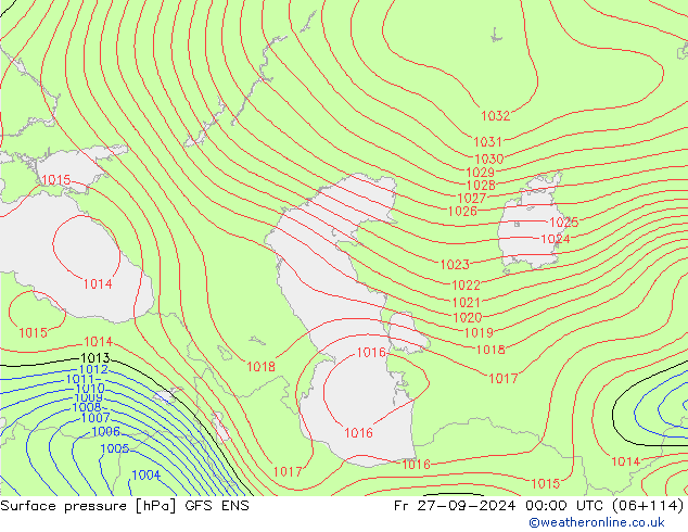 Surface pressure GFS ENS Fr 27.09.2024 00 UTC