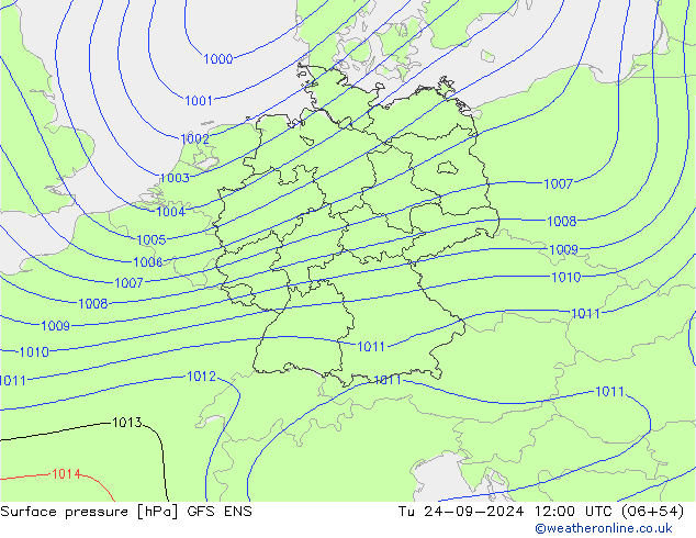 Yer basıncı GFS ENS Sa 24.09.2024 12 UTC