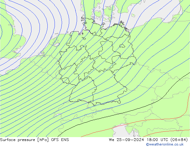 Surface pressure GFS ENS We 25.09.2024 18 UTC