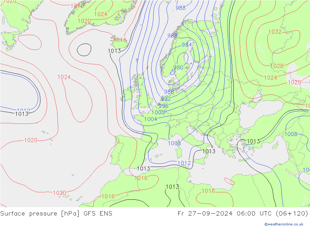 Yer basıncı GFS ENS Cu 27.09.2024 06 UTC