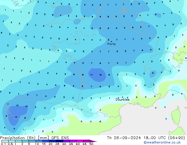 Nied. akkumuliert (6Std) GFS ENS Do 26.09.2024 00 UTC