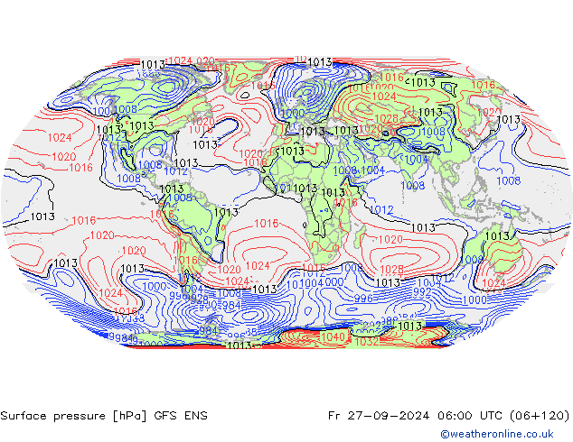 Surface pressure GFS ENS Fr 27.09.2024 06 UTC