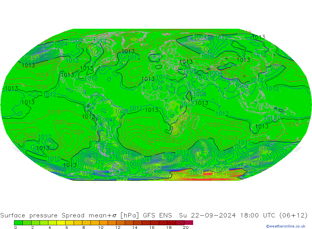 Bodendruck Spread GFS ENS So 22.09.2024 18 UTC