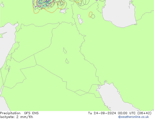 Srážky GFS ENS Út 24.09.2024 00 UTC