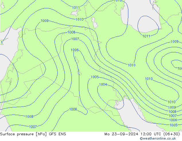 Pressione al suolo GFS ENS lun 23.09.2024 12 UTC